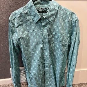 Blue Cinch Button Up